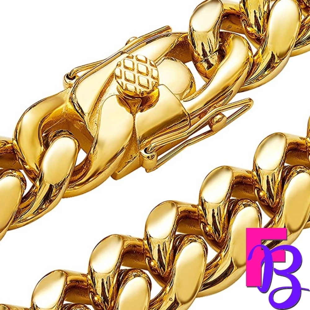 *NEW!* 14MM Heavy 18K Gold Miami Cuban Chain - Picture 7 of 12